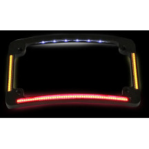 Marco de matrícula todo en uno — 18,5 cm L x 11 cm A, curvo, cromo