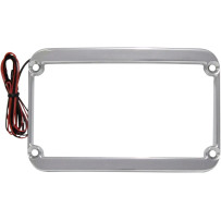 WFB™ Benchmark Stretched Rear Fender Lighted License Plate Frame — Chrome, Flat curvature