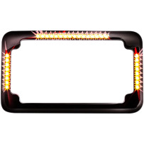 Slick Signals Flat License Plate Frame — 4" x 7", flat, black