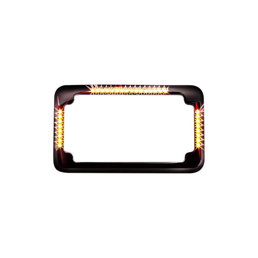Slick Signals Flat License Plate Frame — 4" x 7", flat, black