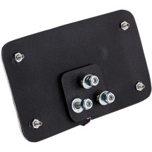 Curved Slick Signals License Plate Frame with 3-Hole Backing Plate — Rear mount, Chrome