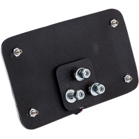 Curved Slick Signals License Plate Frame with 3-Hole Backing Plate — Rear, Black