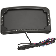 Curved Slick Signals License Plate Frame with 3-Hole Backing Plate — Rear, Black