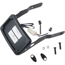 Curved License Mount with Frame — Harley-Davidson® Slick Signals, Black, LED, Rear