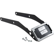 Curved License Mount with Frame — Harley-Davidson®, Slick Signals, Rear, Chrome