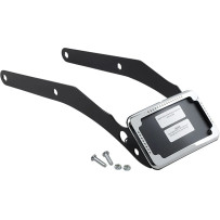 Curved License Mount with Frame — Harley-Davidson®, Slick Signals, Rear, Chrome