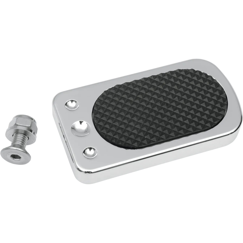 Brake Pedal Cover — 2-5/8" x 4-3/4", Black/Chrome