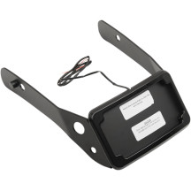 Curved License Mount with Frame — Black, rear mount, LED