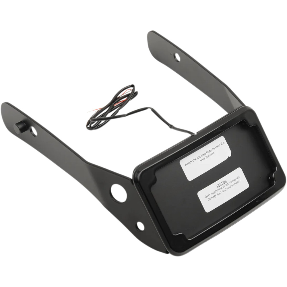 Curved License Mount with Frame — Black, rear mount, LED
