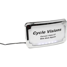 3-Hole Mounted LED Lighted License Plate Frame — Chrome, kit