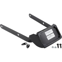 Curved License Mount with Frame — Curved, Horizontal, Rear mount, Black, For Harley-Davidson®