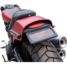 Kit de luz y portaplacas M8 Fat Bob — negro satinado, LED, Bolt-On