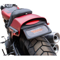 Kit de luz y portaplacas M8 Fat Bob — negro satinado, LED, Bolt-On