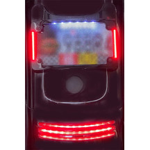 Marco de matrícula LED curvo — Curvado, Horizontal, Negro, 26 LEDs, Aluminio