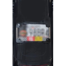 Marco de matrícula LED curvo — Curvado, Horizontal, Negro, 26 LEDs, Aluminio