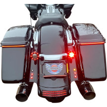 Marco de matrícula LED curvo — Curvado, Horizontal, Negro, 26 LEDs, Aluminio