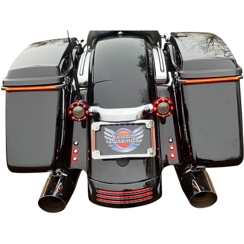 Marco de matrícula LED curvado — curvatura 12°, 26 LED, Cromado, Horizontal