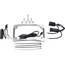 Marco de matrícula LED curvado — curvatura 12°, 26 LED, Cromado, Horizontal