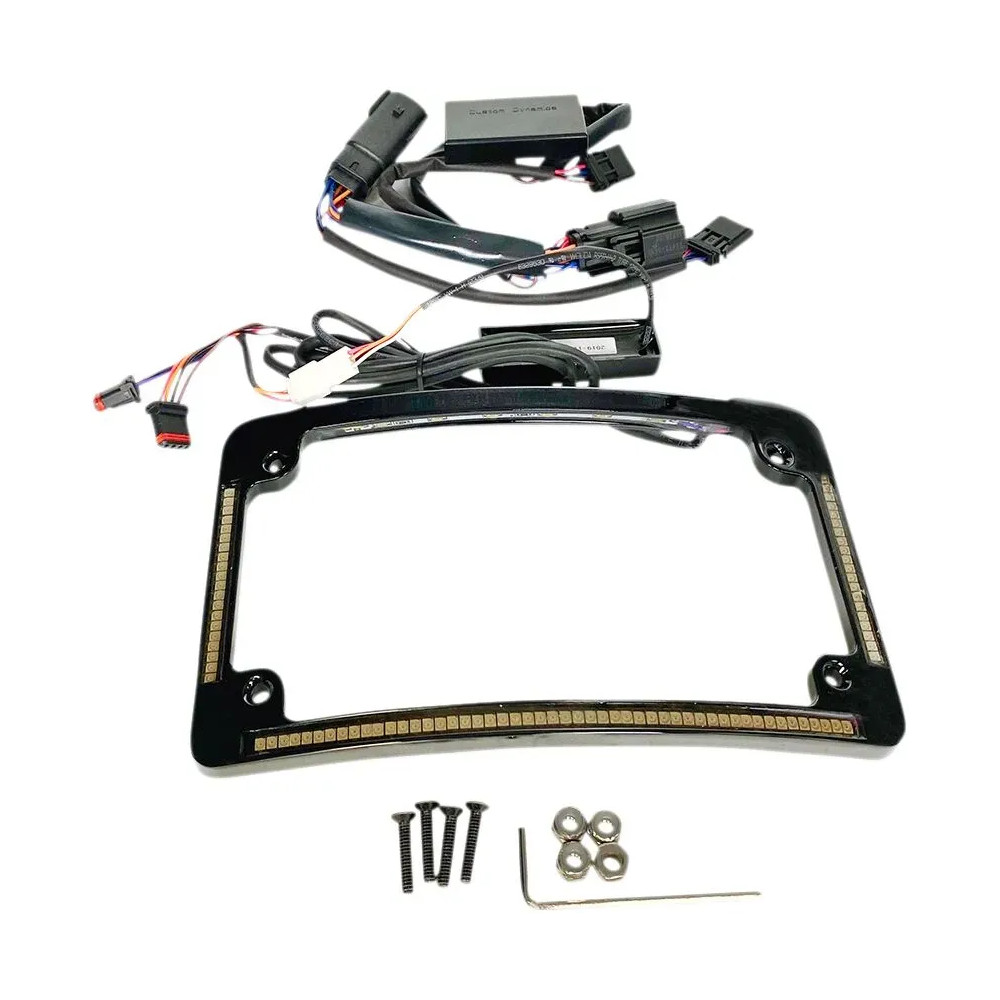 Marco de matrícula LED curvo — Negro, 76 LED, Bolt-On