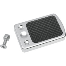 Brake Pedal Cover — 50.8 mm x 79.38 mm, Black, Chrome