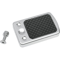 Brake Pedal Cover — 50.8 mm x 79.38 mm, Black, Chrome