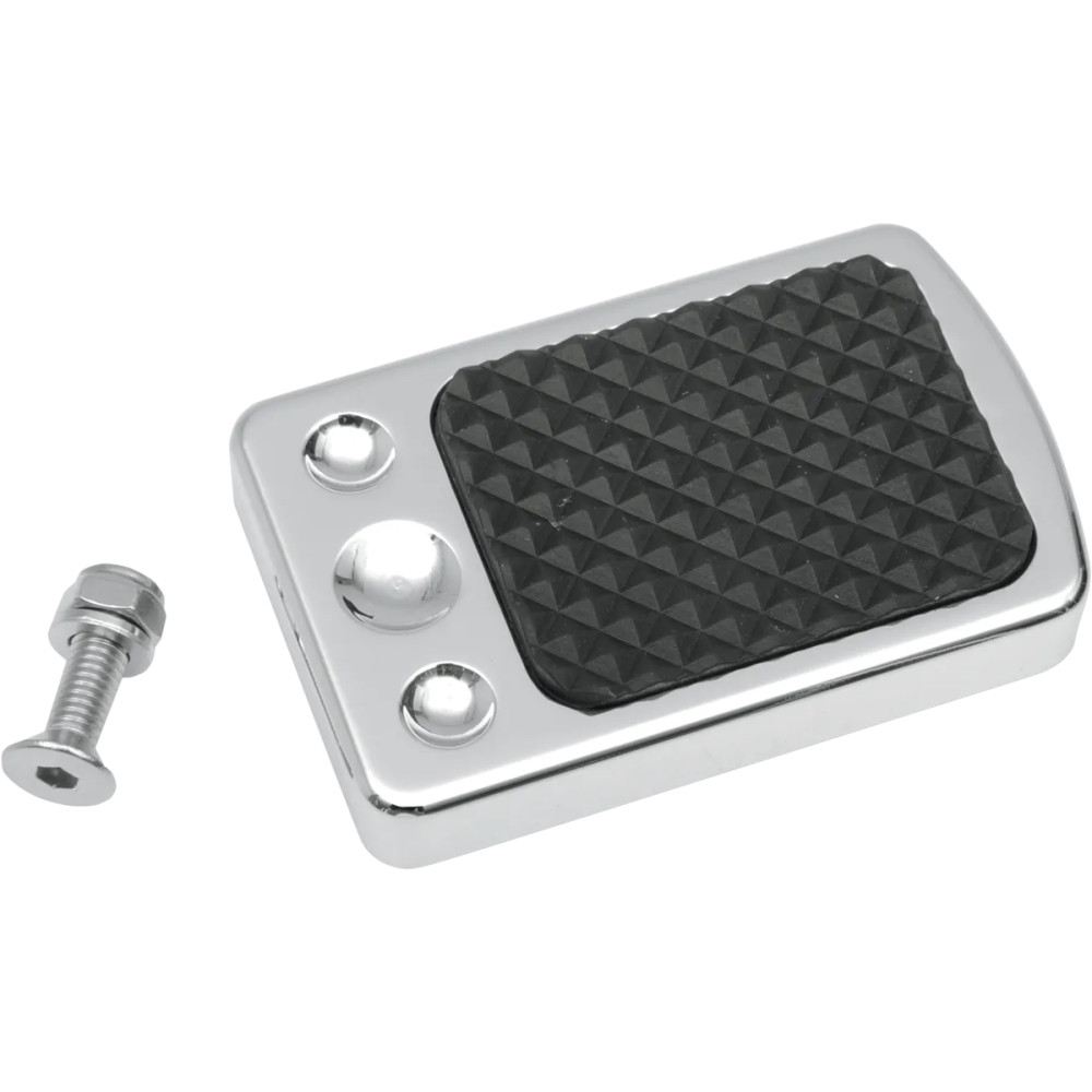 Brake Pedal Cover — 50.8 mm x 79.38 mm, Black, Chrome