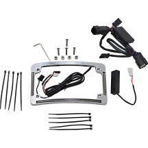 Marco de matrícula LED curvo — 12° curvatura, horizontal, 76 LEDs, cromado