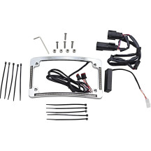 Marco de matrícula LED curvo — 12° curvado, Cromo, 76 LED, Bolt-On