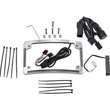 Marco LED curvo para matrícula — 12° curvado, horizontal, cromado, para Harley-Davidson®