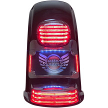 Eliminador de intermitentes con marco de matrícula iluminado Tri-Radius — para Harley-Davidson, carcasa cromada