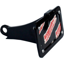 Soporte lateral para matrícula con luz LED — Harley-Davidson®, montaje lateral, montaje en eje, negro anodizado