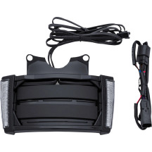 Marco de matrícula iluminado LED — Harley-Davidson®, Carcasa negra, Lente ahumada, Montaje trasero