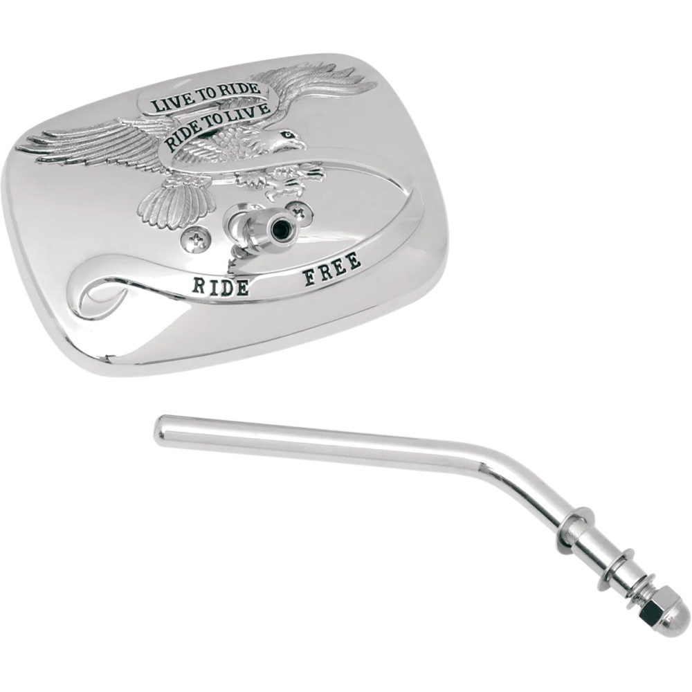 Live to Ride Custom Mirror — Fits 1" bar, Chrome