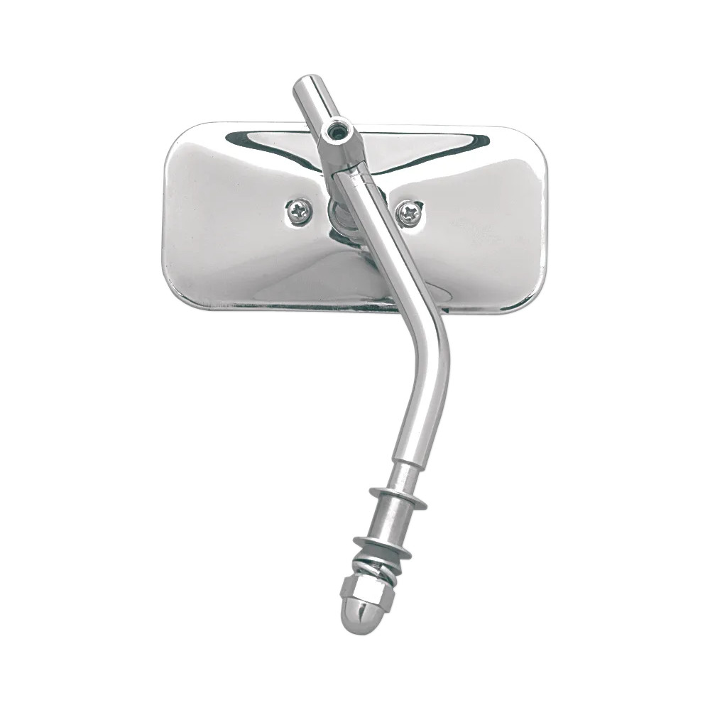 Chrome Universal Stamped Steel Mirror — 11.5 cm head, 12.7 cm stem