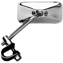 Universal Clamp-On Mirror — 22 mm (7/8"), 5" stem, 4-1/2" head, chrome