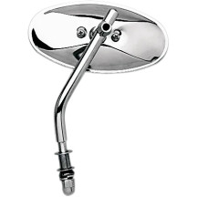 Chrome Universal Stamped Steel Mirror — 51 mm head, 11.5 cm width, 12.7 cm stem, screw-in mount