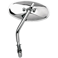 Chrome Universal Stamped Steel Mirror — 51 mm head, 11.5 cm width, 12.7 cm stem, screw-in mount