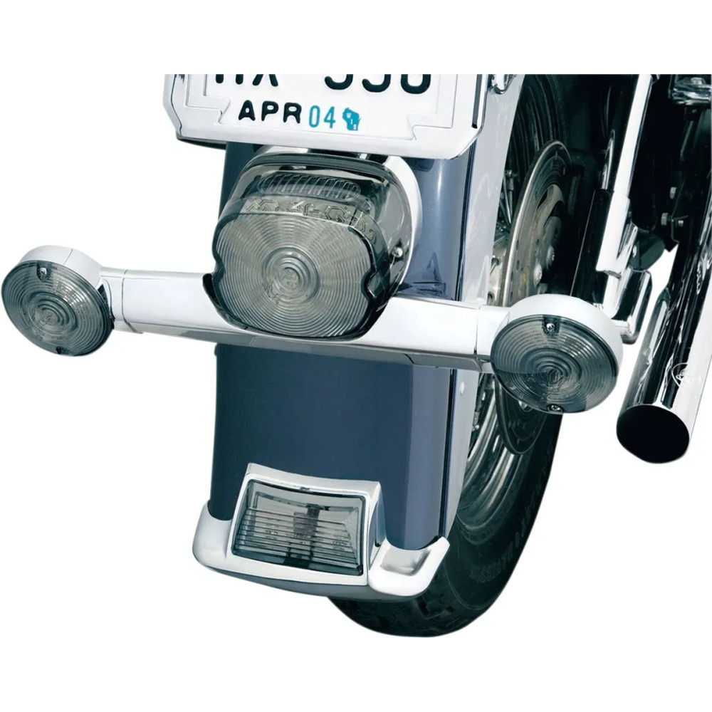 Barra para intermitentes trasera — 21 cm (8-1/4 in), montaje trasero, cromado