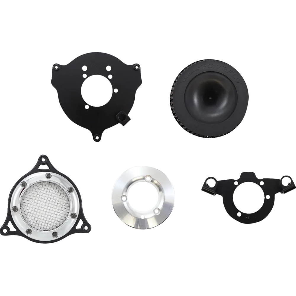 Kit de admisión de aire RPT — Redondo, negro y cromado, aluminio