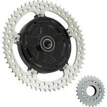 Chain Drive Conversion Kit — 530 chain, 57/27 teeth, natural & anodized