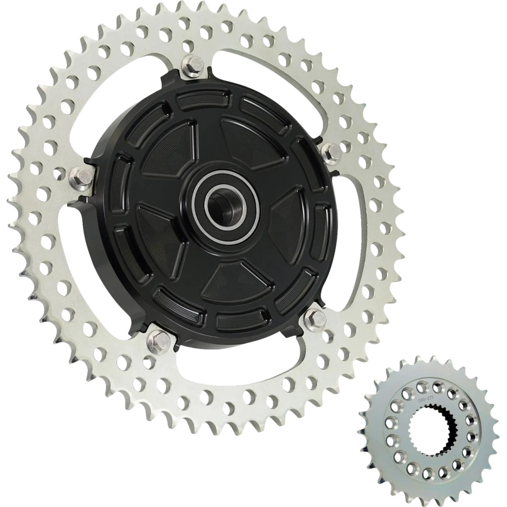 Chain Drive Conversion Kit — 530 chain, 57/27 teeth, natural & anodized