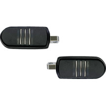 Sweeper Foot Pegs — Male mount, adjustable angle, black gloss