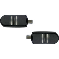 Sweeper Foot Pegs — Male mount, adjustable angle, black gloss