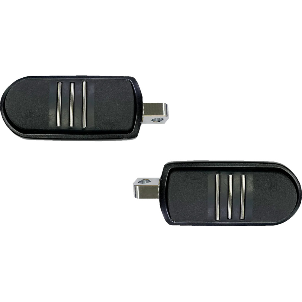 Sweeper Foot Pegs — Male mount, adjustable angle, black gloss