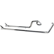 True Duals Exhaust System with Fishtail Mufflers — 47.6 mm (1-7/8"), 2-Into-2 system, chrome