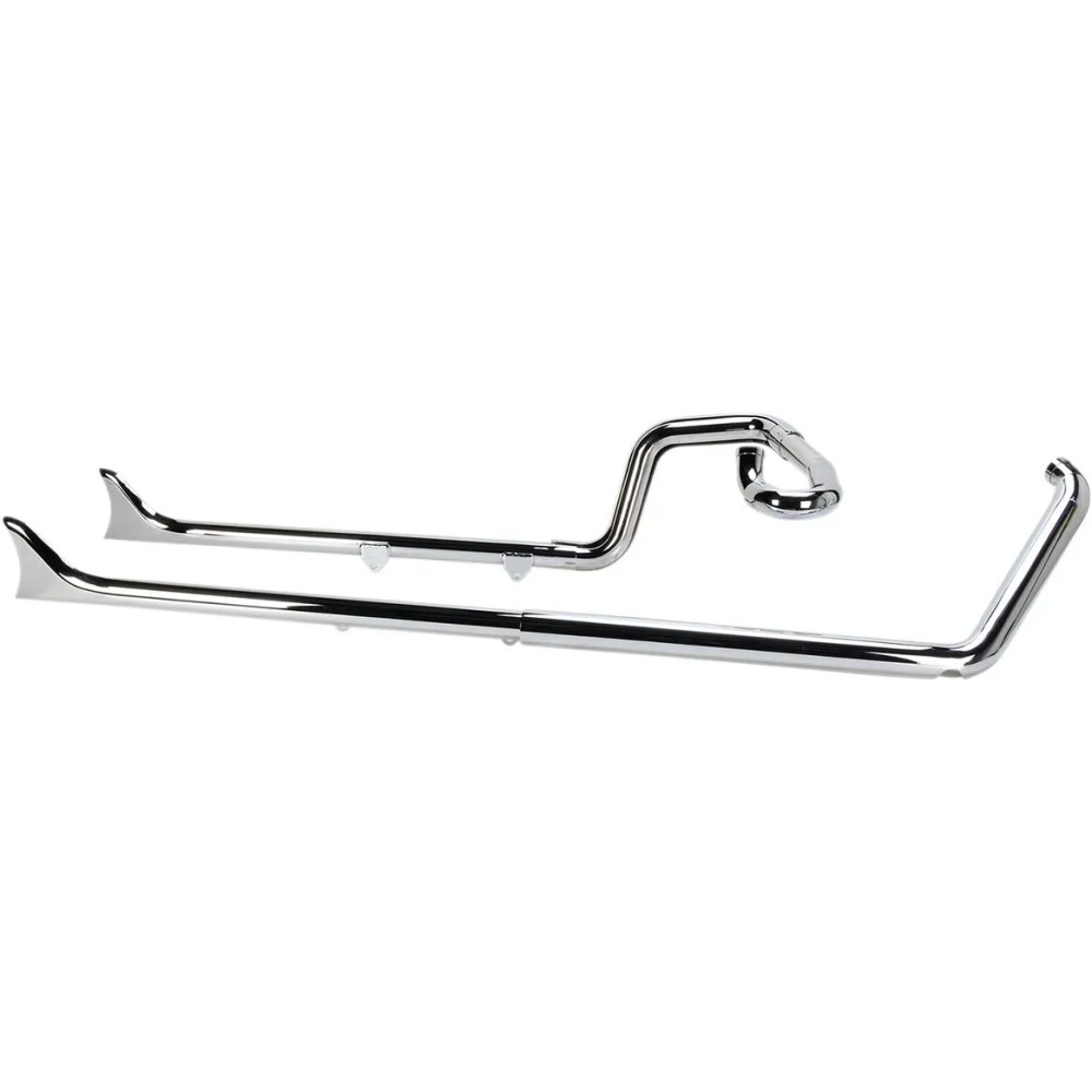 True Duals Exhaust System with Fishtail Mufflers — 47.6 mm (1-7/8"), 2-Into-2 system, chrome