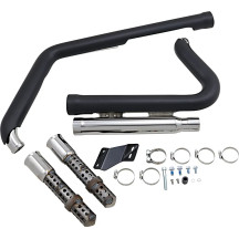 Speedster 909 Exhaust System — 88.9 mm muffler, 2-into-2, short system, Black