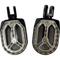 Qualifier Foot Pegs — Female mount, Black/White