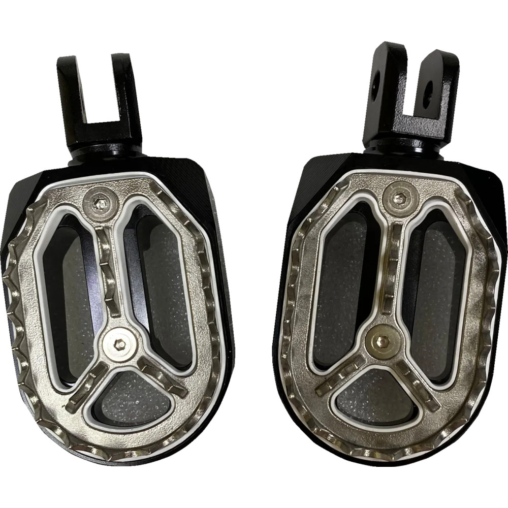 Qualifier Foot Pegs — Female mount, Black/White