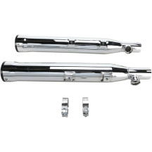 RPT Silenciadores Slip-On de 3" — 3 pulg, acabado cromo, tapa final recta, par